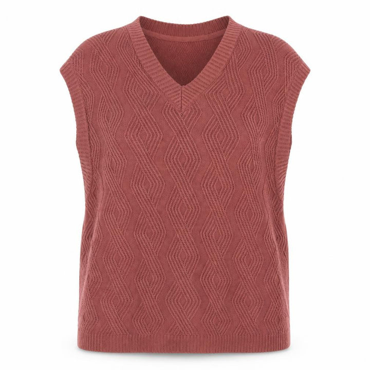 Abercrombie & Fitch Women’s Brown Knit V-Neck Oversized Sleeveless Jumper M