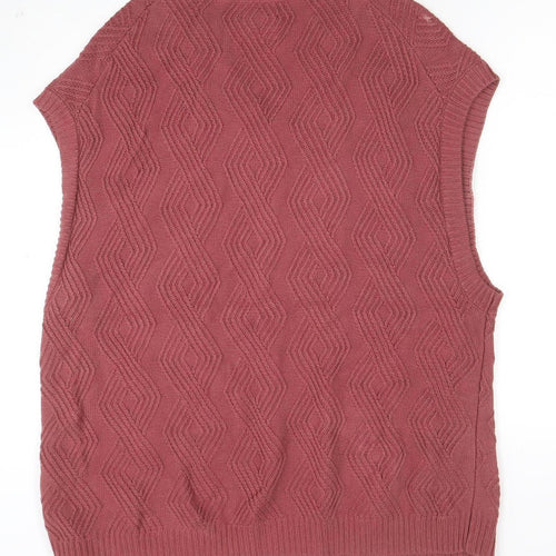 Abercrombie & Fitch Women’s Brown Knit V-Neck Oversized Sleeveless Jumper M