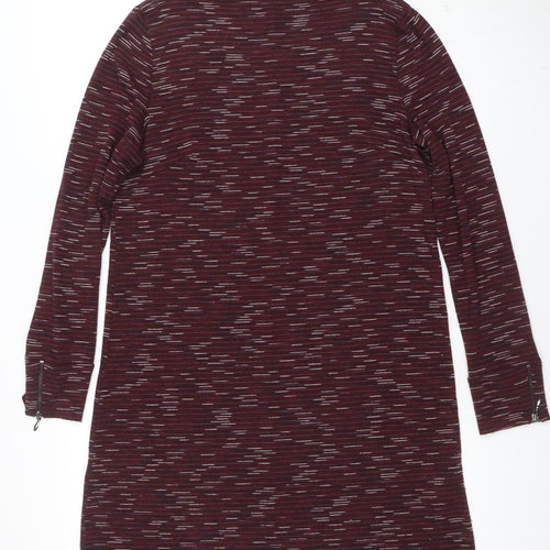 Marks and Spencer Women's Red Striped Roll Neck Bodycon Dress Size 12