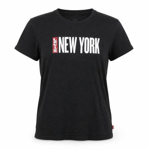 Levi's Womens Black New York Graphic Cotton T-Shirt Size L
