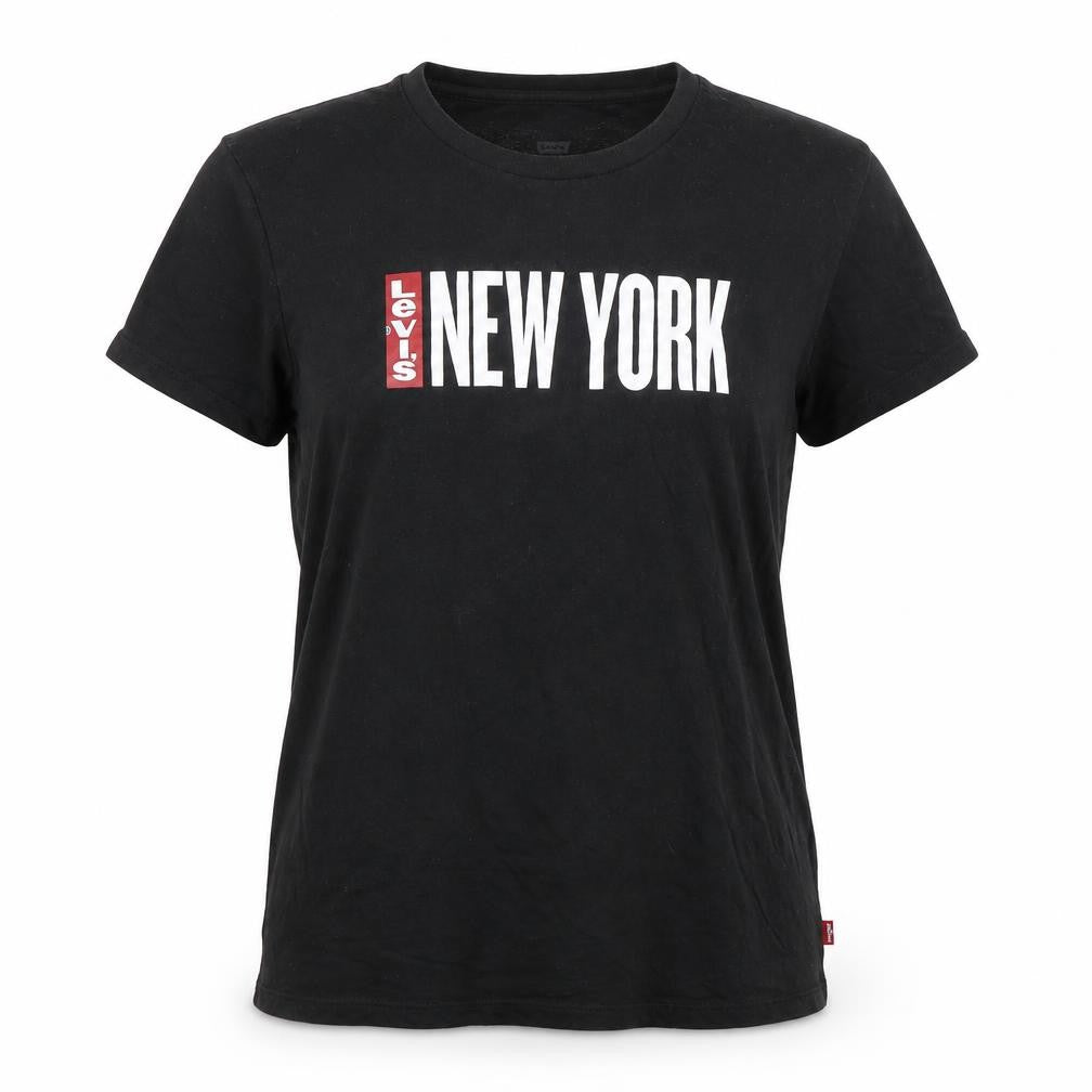 Levi's Womens Black New York Graphic Cotton T-Shirt Size L