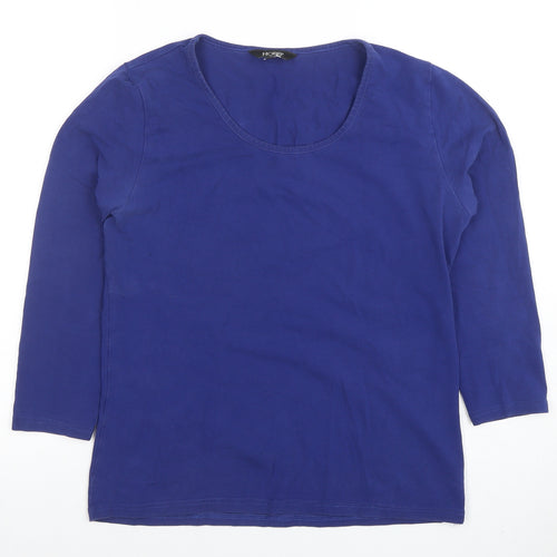 Hobbs Women’s Blue 3/4 Sleeve Cotton Jersey Top L