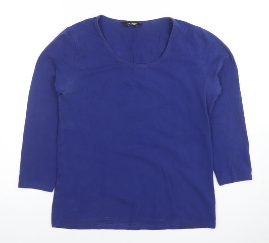 Hobbs Women’s Blue 3/4 Sleeve Cotton Jersey Top L