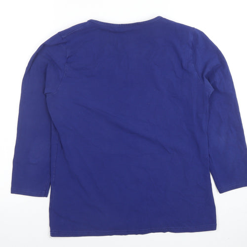Hobbs Women’s Blue 3/4 Sleeve Cotton Jersey Top L
