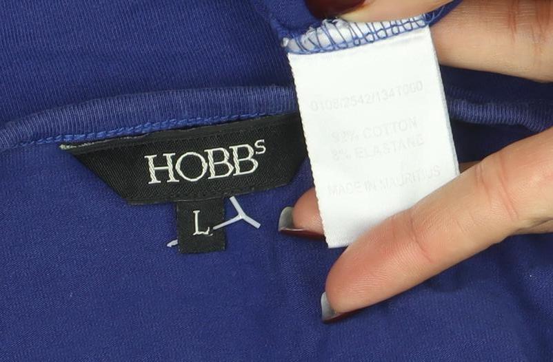 Hobbs Women’s Blue 3/4 Sleeve Cotton Jersey Top L