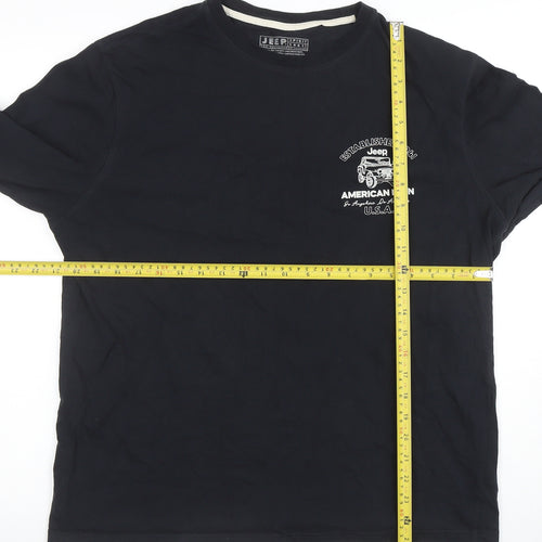 Jeep Spirit 1941 Men's Black Long Sleeve Graphic T-Shirt Size L