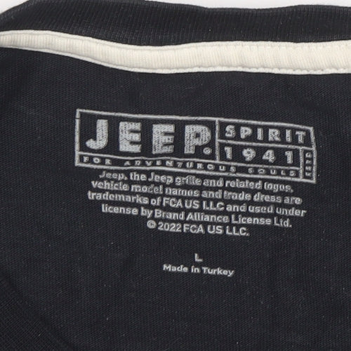 Jeep Spirit 1941 Men's Black Long Sleeve Graphic T-Shirt Size L