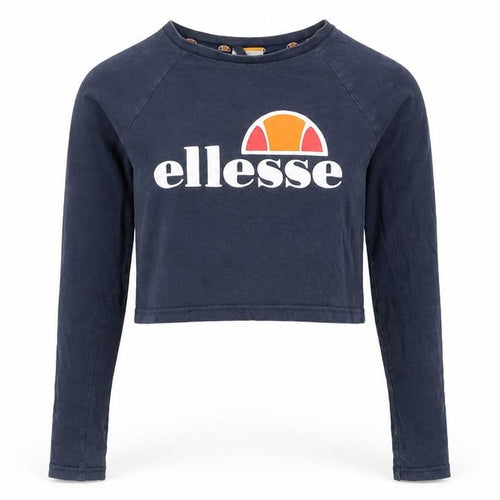 Ellesse Womens Blue Cropped Long Sleeve Logo T-Shirt Size 10