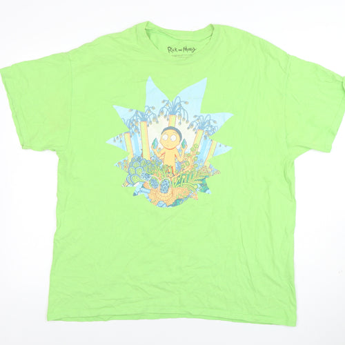 Rick and Morty Lootwear Exclusive Green XL Men's Graphic T-Shirt