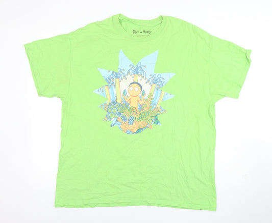 Rick and Morty Lootwear Exclusive Green XL Men's Graphic T-Shirt