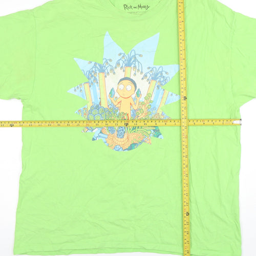 Rick and Morty Lootwear Exclusive Green XL Men's Graphic T-Shirt