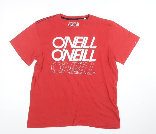 O'Neill Men's Red Graphic Logo Cotton Short Sleeve T-Shirt Size M
