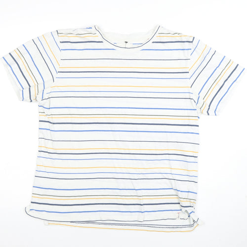 Hymn Unisex Multicoloured Striped Cotton Short Sleeve T-Shirt M