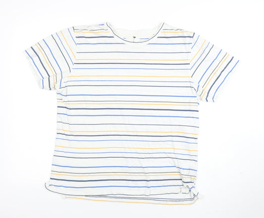 Hymn Unisex Multicoloured Striped Cotton Short Sleeve T-Shirt M