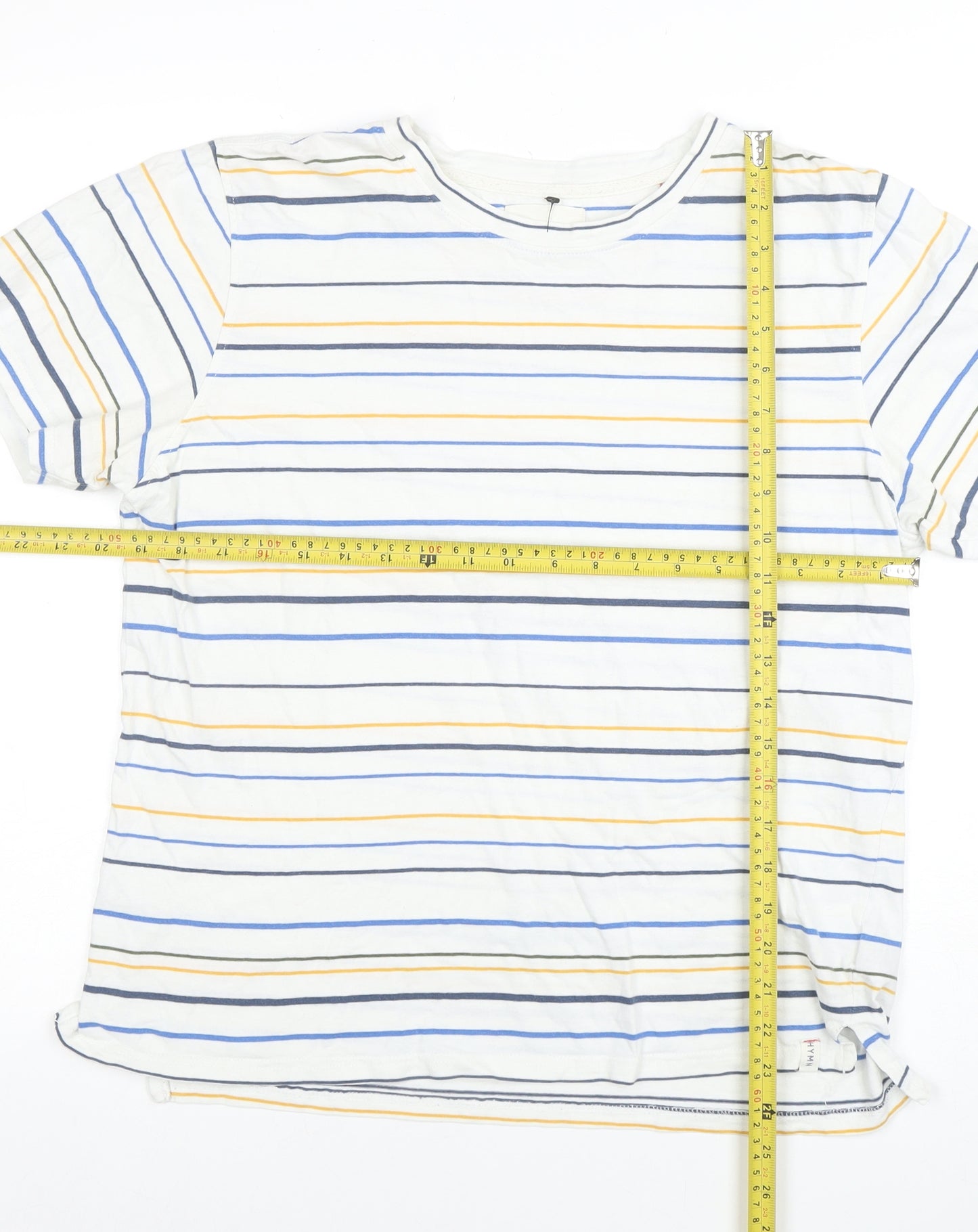 Hymn Unisex Multicoloured Striped Cotton Short Sleeve T-Shirt M