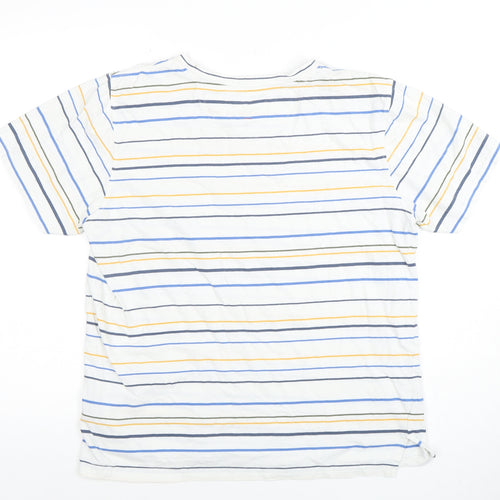 Hymn Unisex Multicoloured Striped Cotton Short Sleeve T-Shirt M
