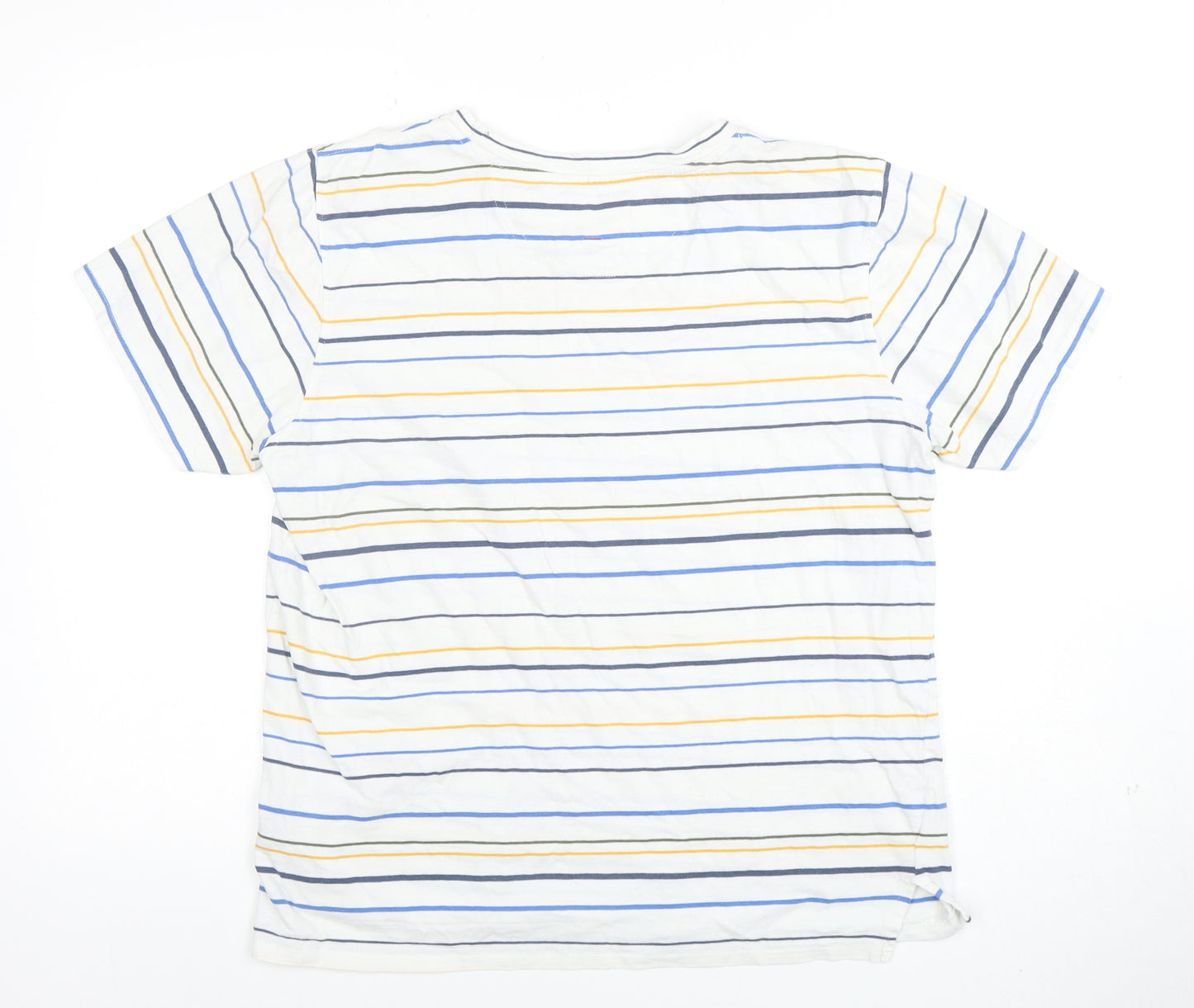 Hymn Unisex Multicoloured Striped Cotton Short Sleeve T-Shirt M