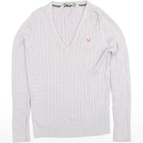 Crew Clothing Co. Women’s Beige V-Neck Cable Knit Jumper M