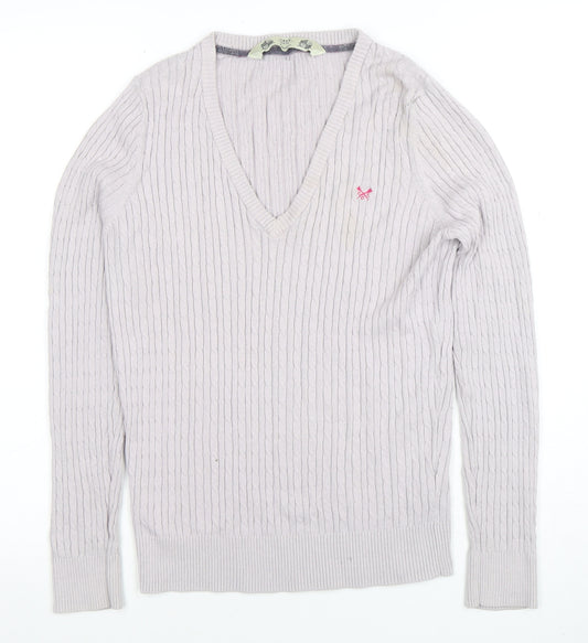 Crew Clothing Co. Women’s Beige V-Neck Cable Knit Jumper M