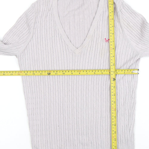 Crew Clothing Co. Women’s Beige V-Neck Cable Knit Jumper M