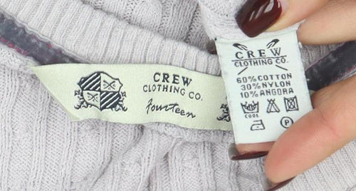 Crew Clothing Co. Women’s Beige V-Neck Cable Knit Jumper M
