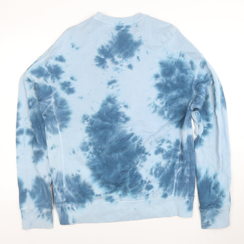 Russell Athletic Men's Blue Tie Dye Cotton Crew Neck Sweatshirt M
