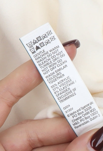 Marks and Spencer Women Ivory Heatgen Long Sleeve Top Size 20