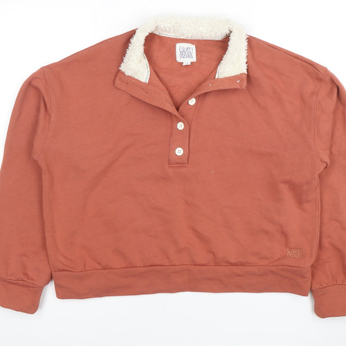 Bath & Body Works Women's Rust Henley Sweatshirt UK 12 Cotton Blend