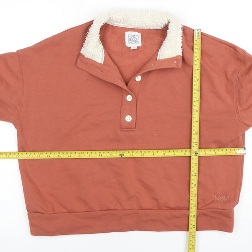 Bath & Body Works Women's Rust Henley Sweatshirt UK 12 Cotton Blend