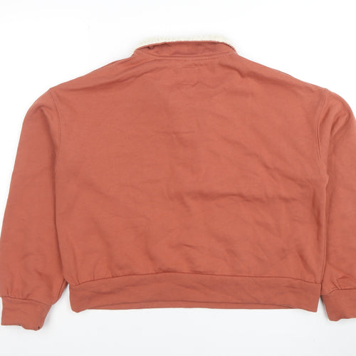 Bath & Body Works Women's Rust Henley Sweatshirt UK 12 Cotton Blend