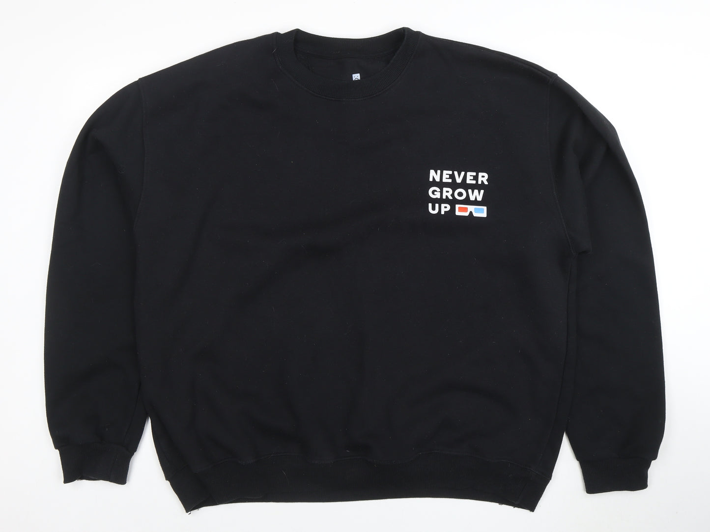 Little White Lies Men's Black 2XL Crew Neck Pullover Sweatshirt