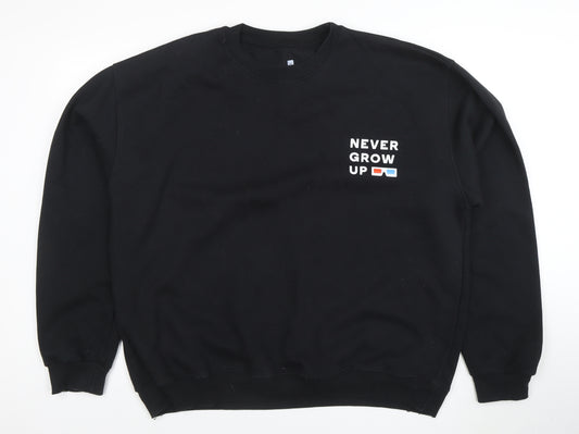 Little White Lies Men's Black 2XL Crew Neck Pullover Sweatshirt