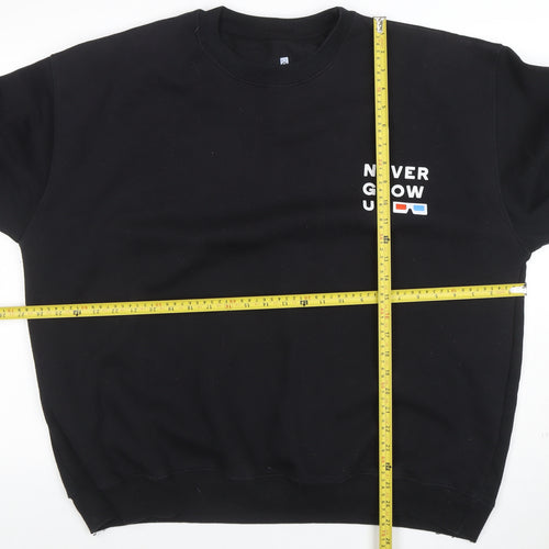 Little White Lies Men's Black 2XL Crew Neck Pullover Sweatshirt