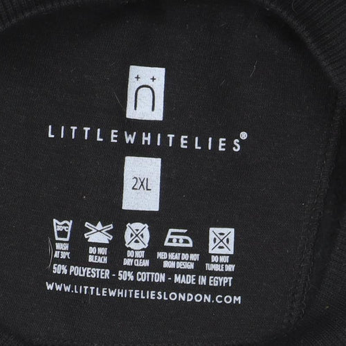 Little White Lies Men's Black 2XL Crew Neck Pullover Sweatshirt