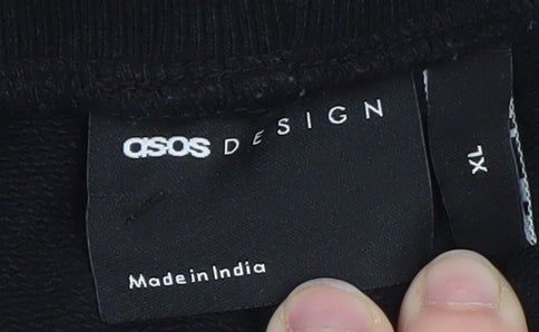 ASOS DESIGN Men's Black Jogger Trousers XL Cotton Blend
