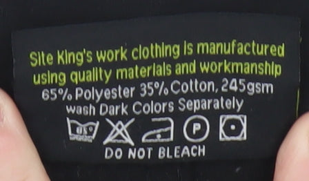 Site King Men's Black Work Trousers Size 42 Regular Fit Polyester Cotton