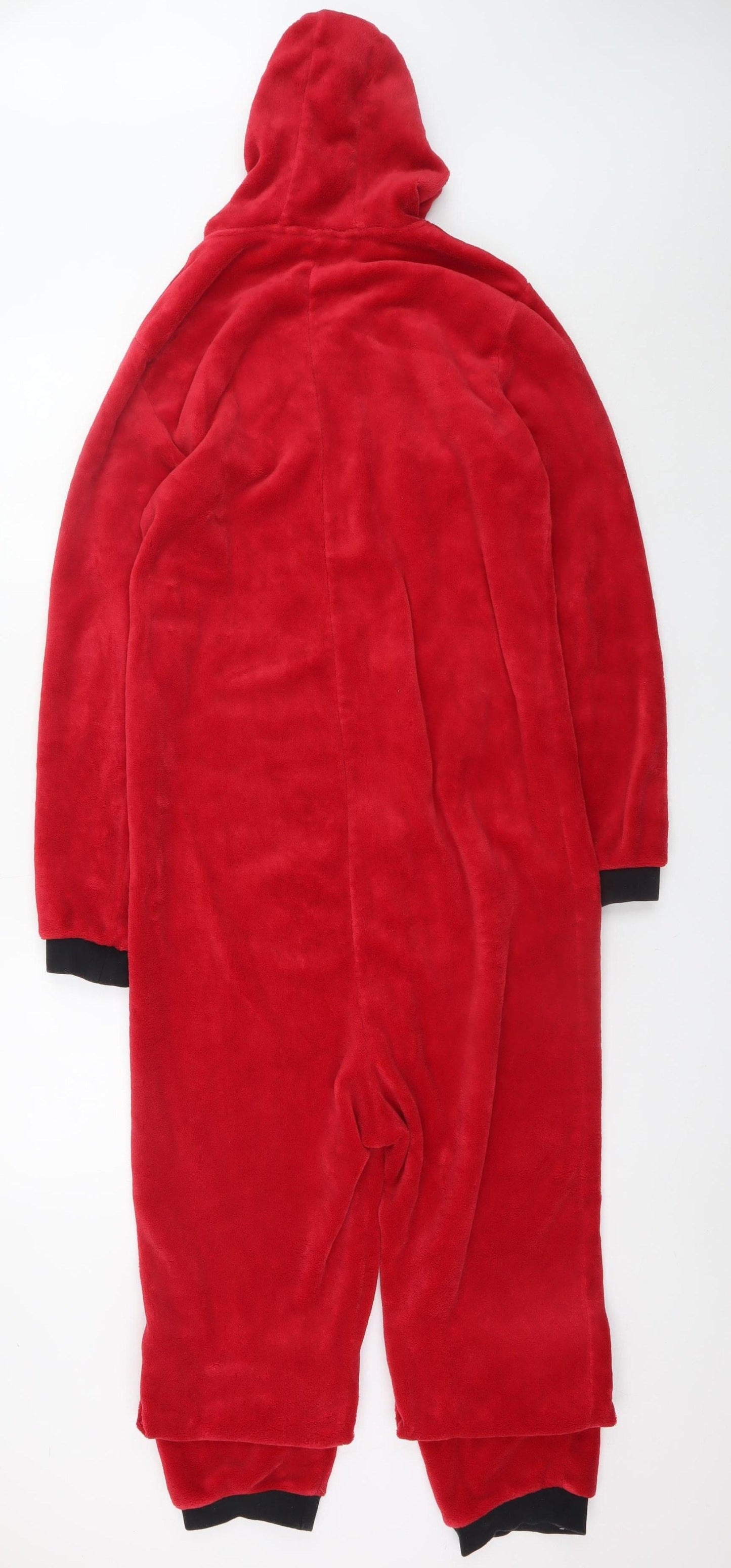 Manchester United Mens Red Fleece Hooded Onesie Size S Zip Up