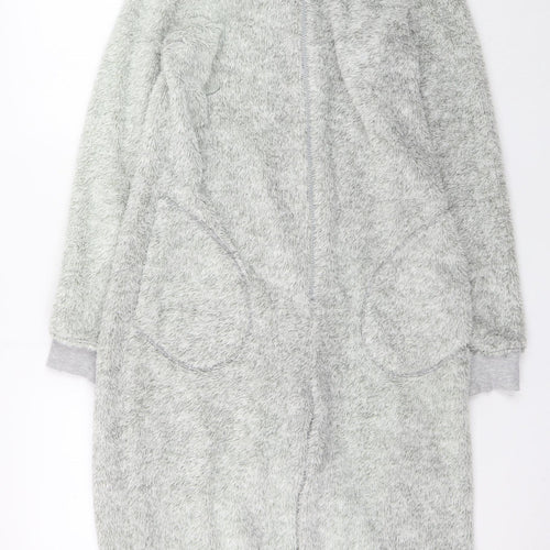 Marks and Spencer Women Grey Fleece Bear Hooded Onesie Size 8