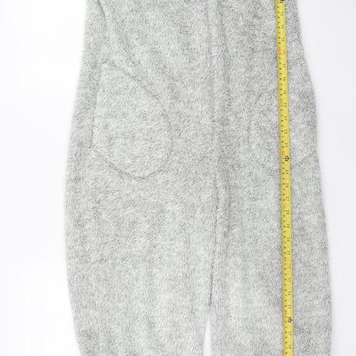 Marks and Spencer Women Grey Fleece Bear Hooded Onesie Size 8