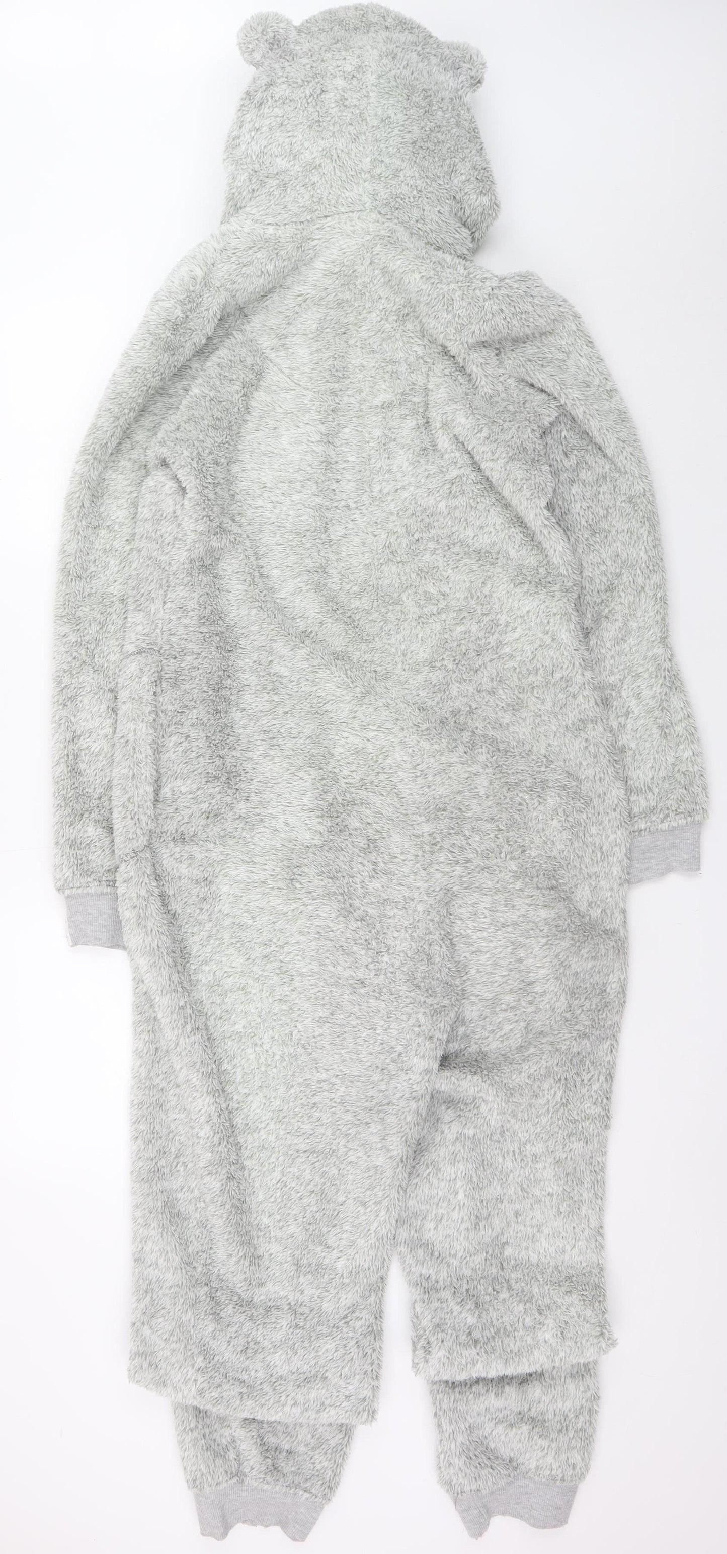 Marks and Spencer Women Grey Fleece Bear Hooded Onesie Size 8