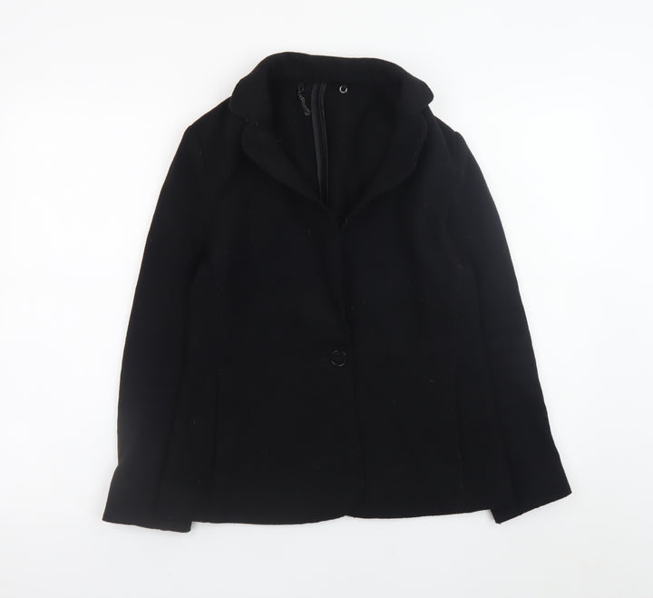Jigsaw Women's Black Wool Blazer UK 10 Classic Short Jacket