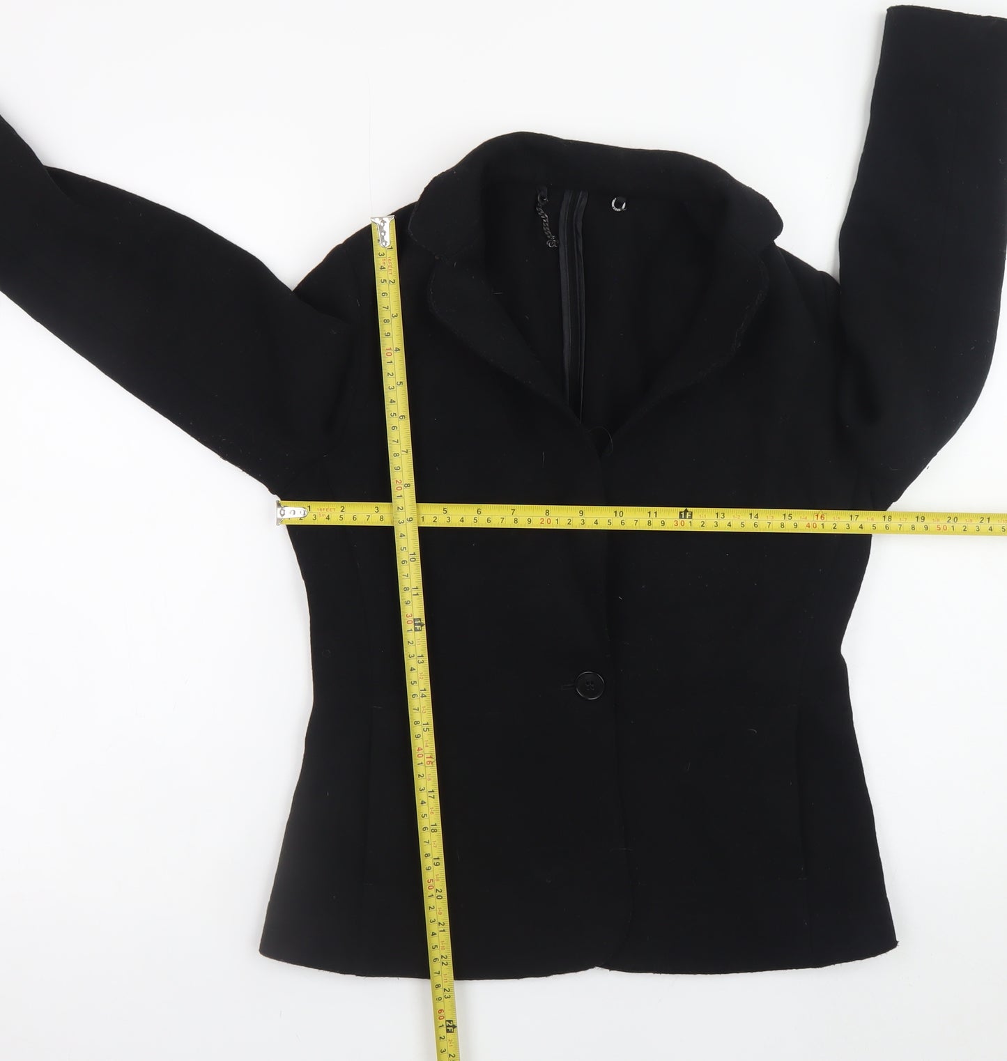 Jigsaw Women's Black Wool Blazer UK 10 Classic Short Jacket