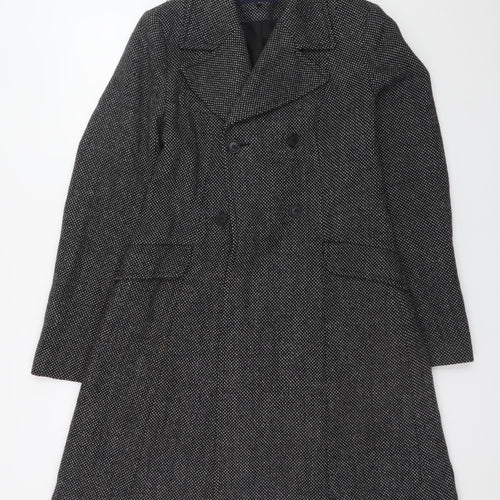 French Connection Women’s Black Wool Pea Coat Size 10 Long Winter Coat
