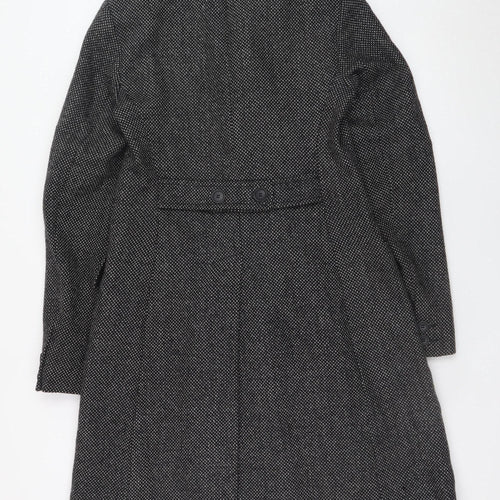 French Connection Women’s Black Wool Pea Coat Size 10 Long Winter Coat