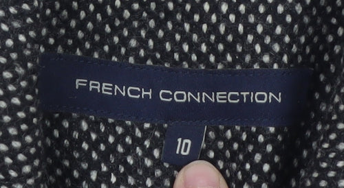 French Connection Women’s Black Wool Pea Coat Size 10 Long Winter Coat