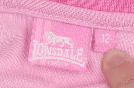 Lonsdale Women Pink Size 12 Full Zip Hoodie