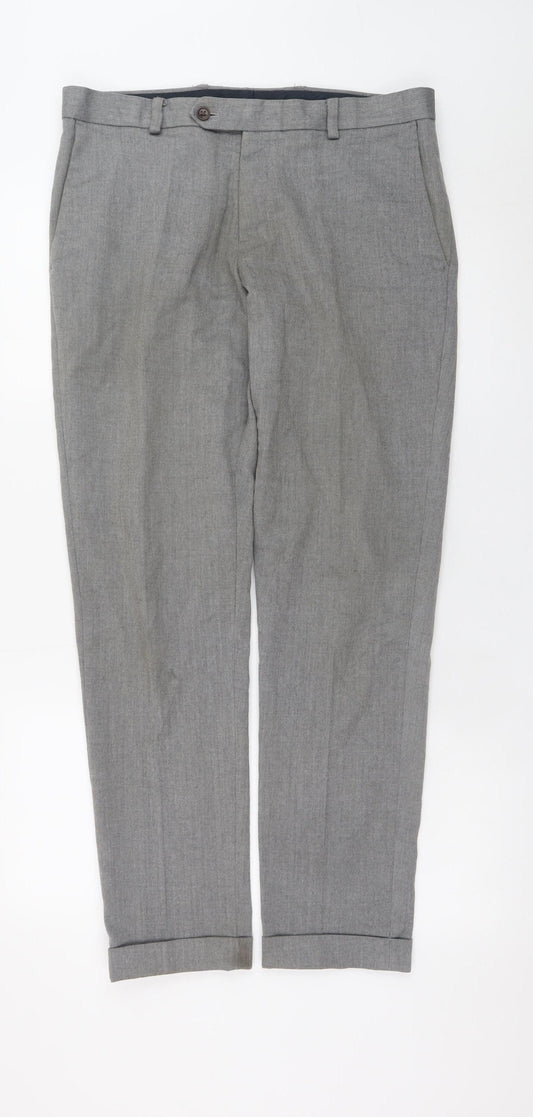 Next Men’s Grey Regular Fit Formal Trousers 32W 31L