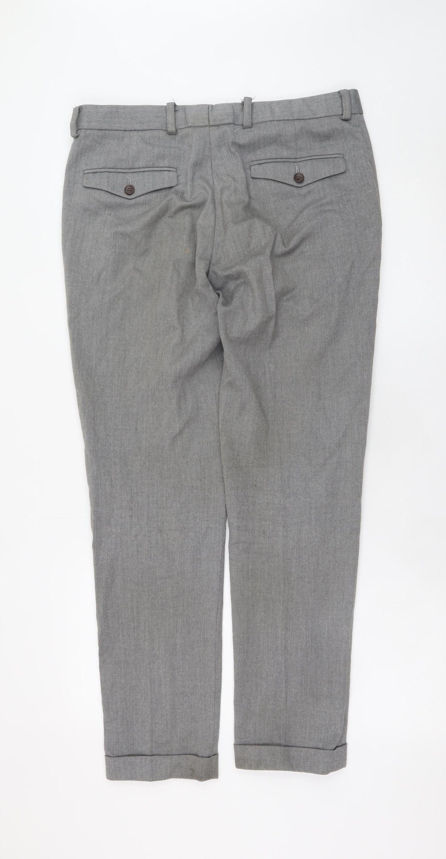 Next Men’s Grey Regular Fit Formal Trousers 32W 31L