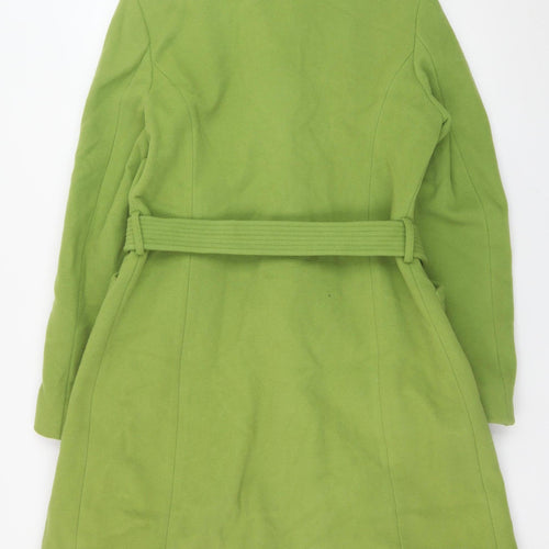 Guess Women's Green Wool Overcoat Belted L Size