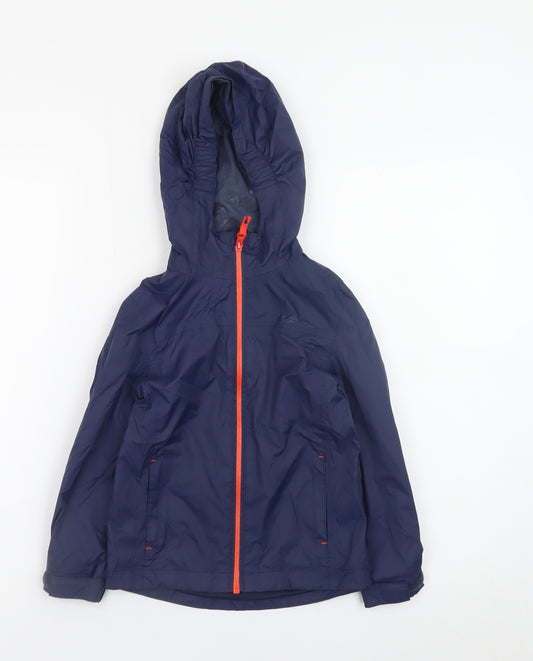 Mountain Warehouse Boys Blue Waterproof Hooded Rain Coat Jacket 5-6 Years